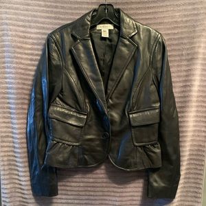 Nine West Cropped Leather Jacket (Size, Small)